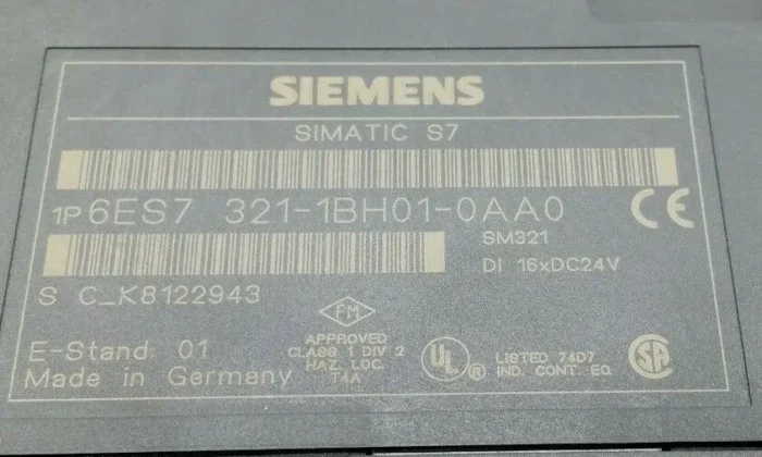 SIMATIC S7-300 DIGITAL INPUT SM 321 - 6ES7321-1BH01-0AA0, Siemens 6ES7321-1BH01-0AA0 Simatic S7-300 Digital Input Module,