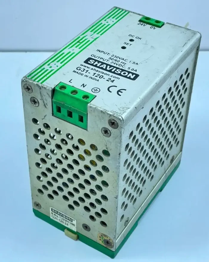 SMPS -Shavison Model: G31-120-24 ( 24VDC/5A ), for Industrial Automation, Input Voltage: 230vac, Shavison G31-120-24 Power Supply SMPS Out 24VDC, Shavison g31-120-24 power supply